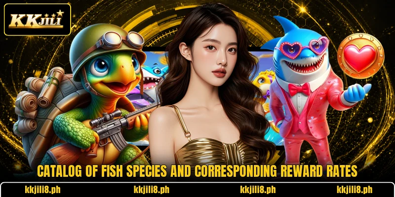 Catalog of fish species and corresponding reward rates