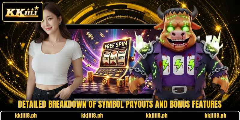 Detailed breakdown of symbol payouts and bonus features