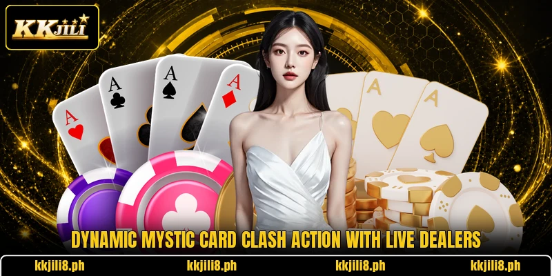 Dynamic Mystic Card Clash action with live dealers