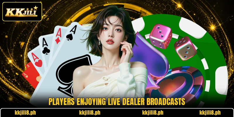 Players enjoying live dealer broadcasts